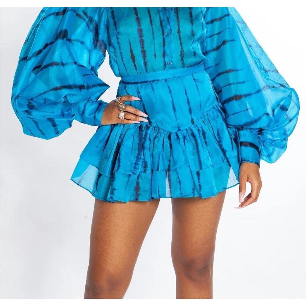 NWT $195 San Sankoh Stripped Puff Skirt - XS